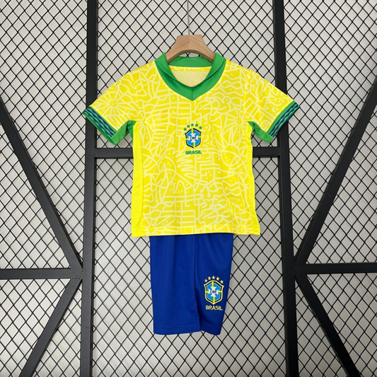 Kids Brazil Copa America Home Jersey 2024